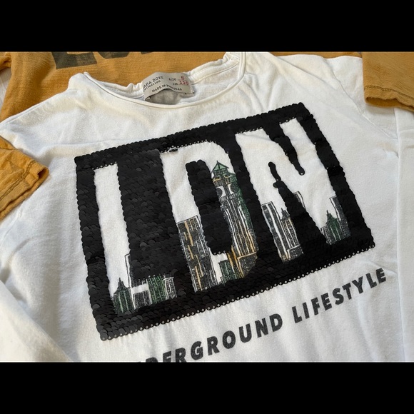 Zara 2x London long sleeve tees, size 5 - Picture 4 of 7